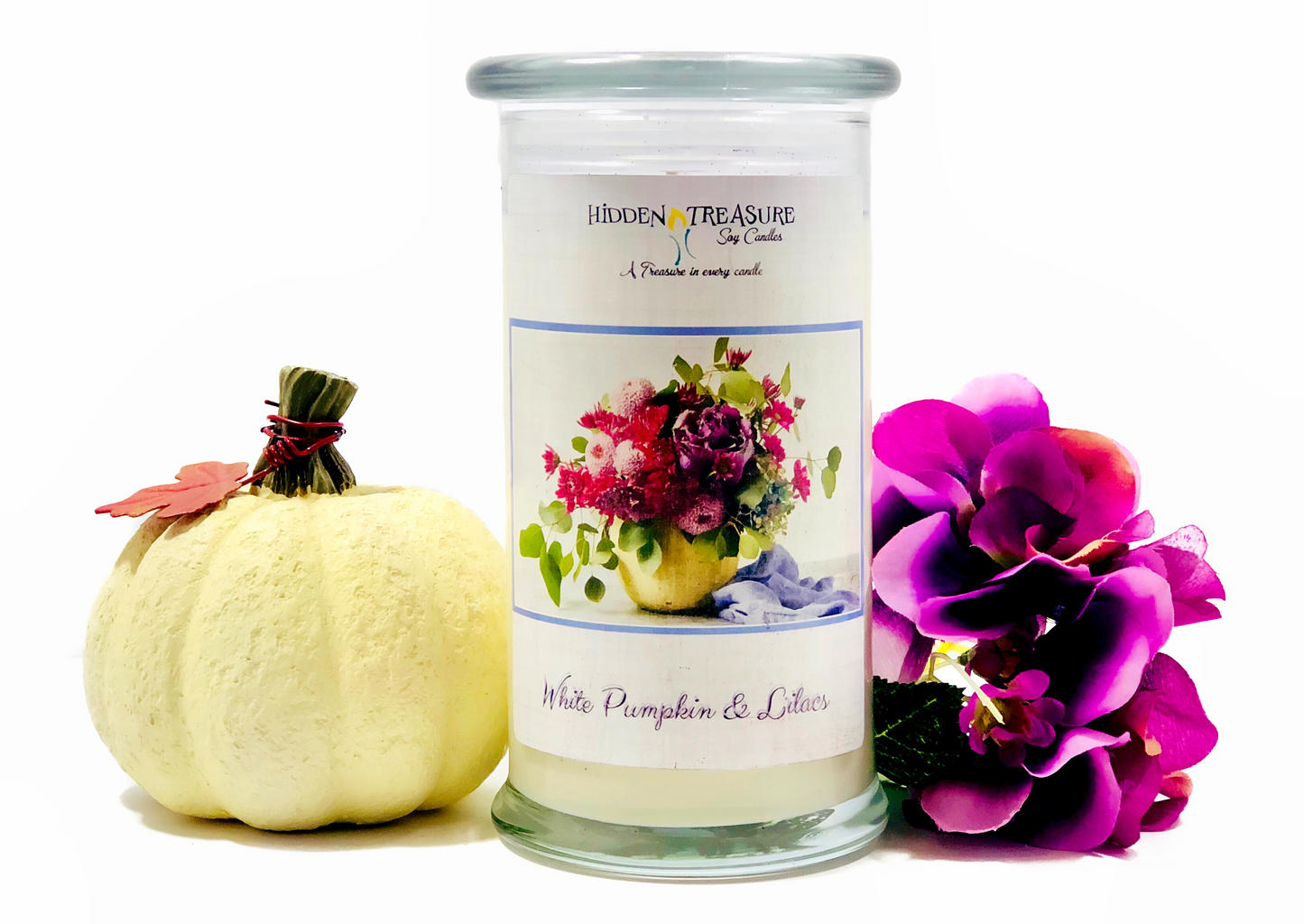 White Pumpkin Lilac Cash Candle