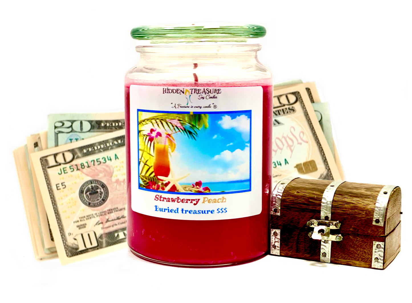 Strawberry Peach Cash Candle