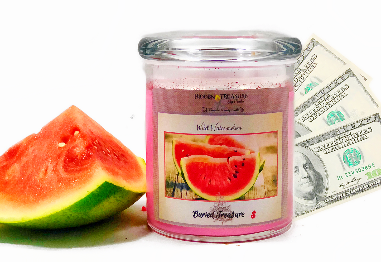 Wild Watermelon Cash Candle